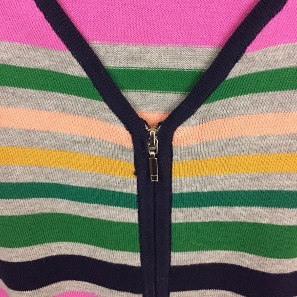 SALE
 Liz Claiborne Striped Color Zip CardiganE45/2 - Picture 4 of 6